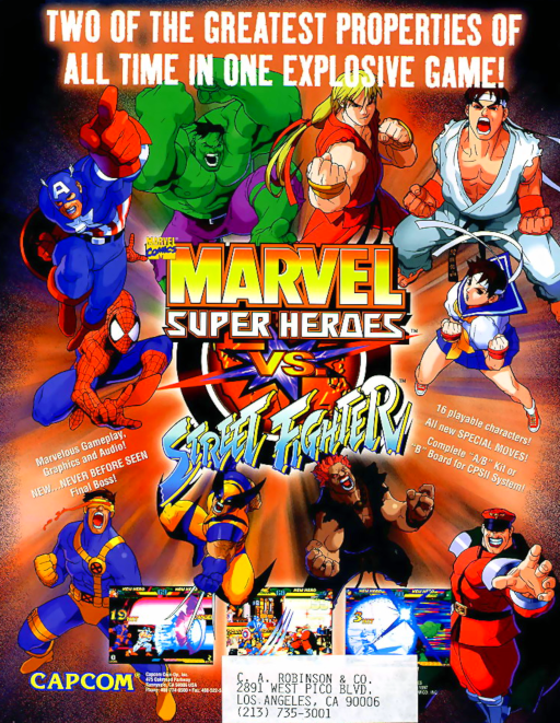 Marvel Super Heroes vs Street Fighter (970625 Brazil) Arcade Game Cover